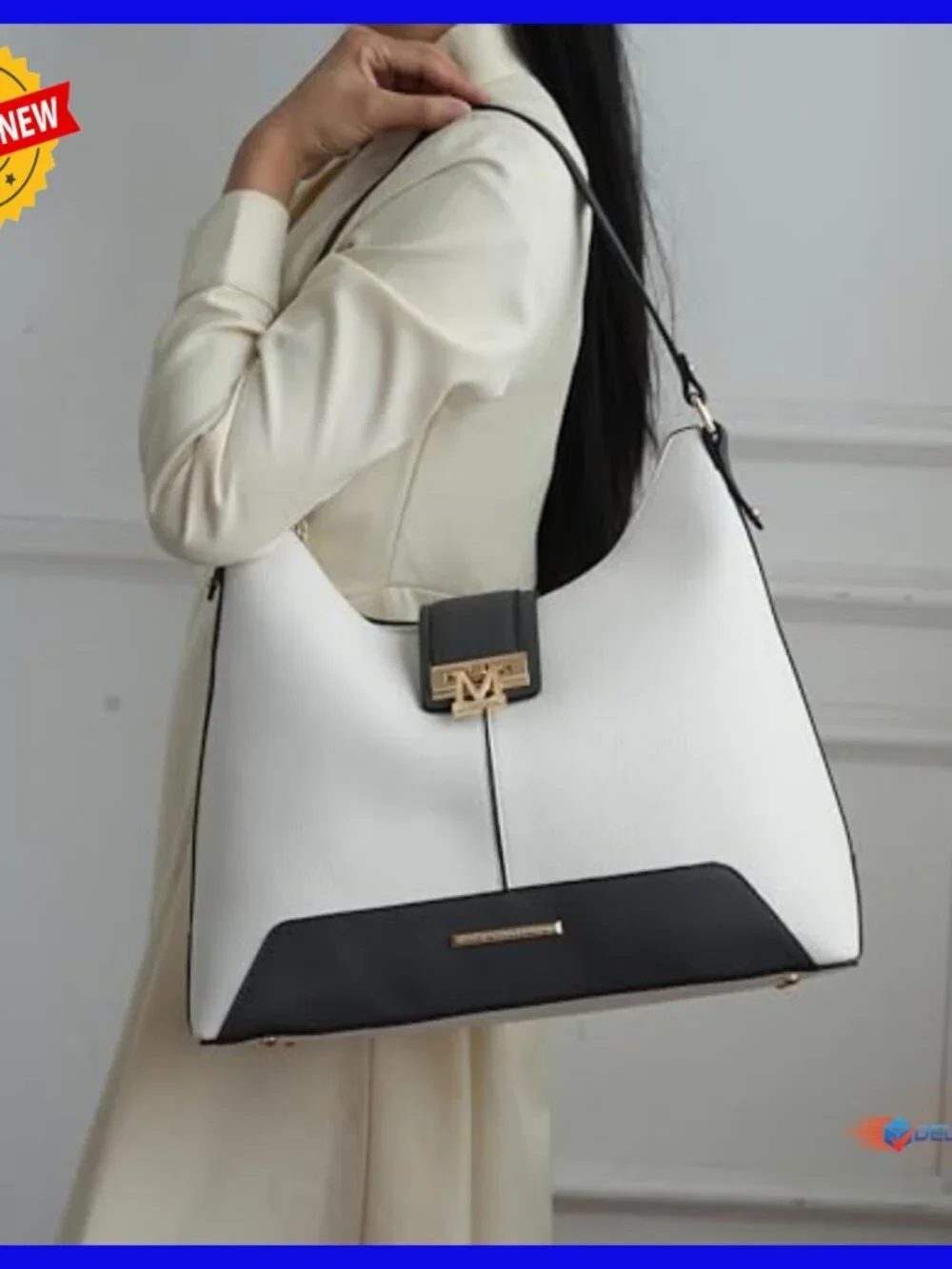 Vegan Leather Hobo Bag with Wristlet, Convertible Shoulder Purse